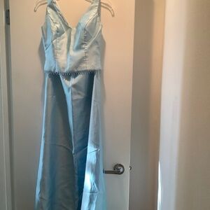 Blue Satin Wedding/Prom/Quinceanera Skirt and Top